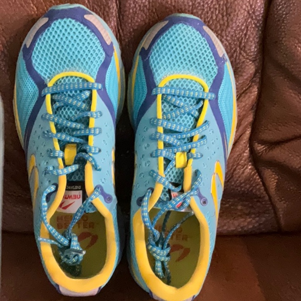 Newton running shoes size 6 blue and yellow